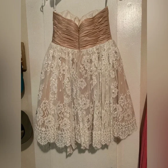 Sherri Hill dress, altered to 00, cream and mauve - Picture 3 of 4